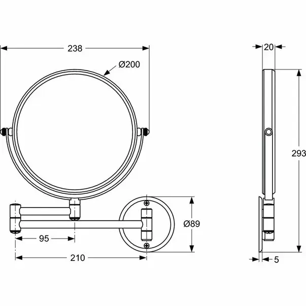 Oglinda pentru barbierit crom Ideal Standard IOM [2]