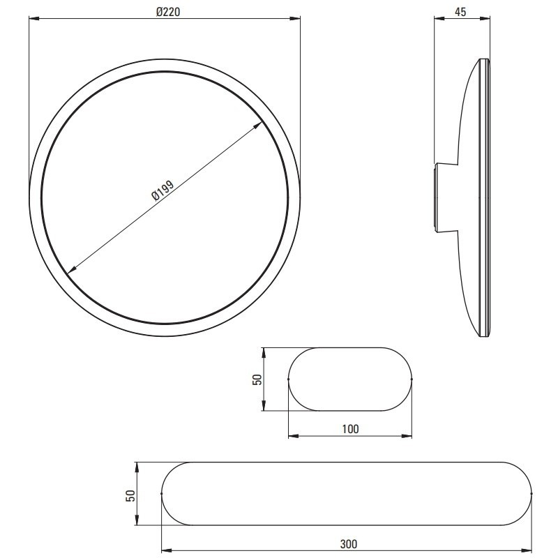 Oglinda rotunda cu iluminare LED Deante Round crom 22cm [8]