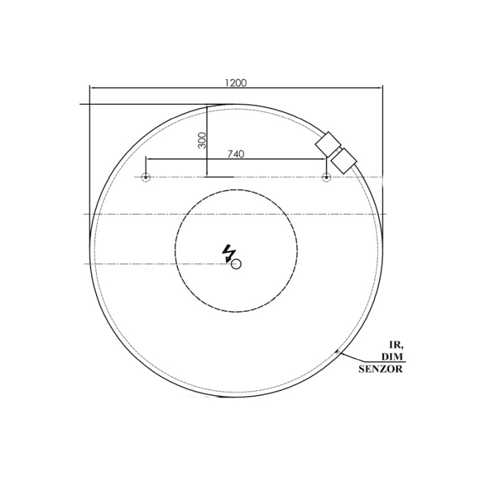 Oglinda rotunda Kolpasan, Maribor, iluminare LED, 120 cm [3]