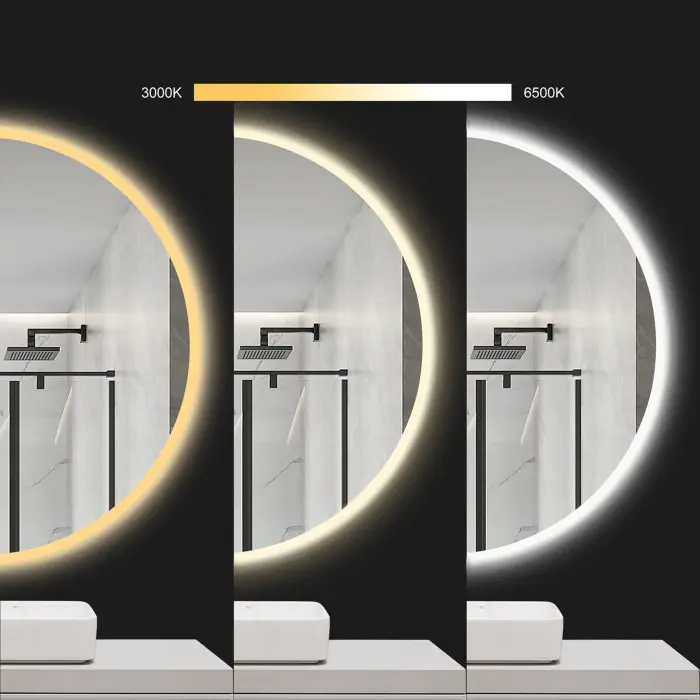 Oglinda rotunda LED HZJ070 Crom 70cm, Rea [6]