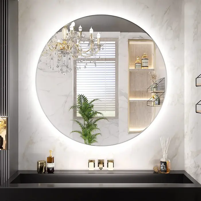 Oglinda rotunda LED HZJ070 Crom 70cm, Rea [7]