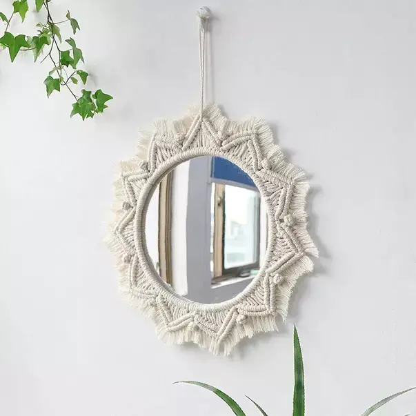 Oglinda rotunda Rea Boho 322047 bej 50 cm [6]