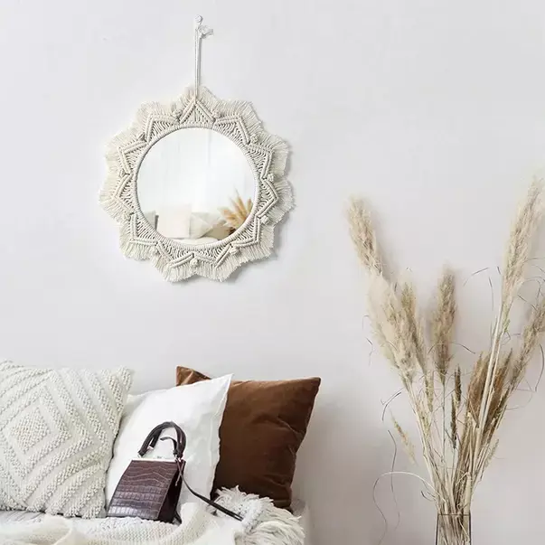 Oglinda rotunda Rea Boho 322047 bej 50 cm [5]
