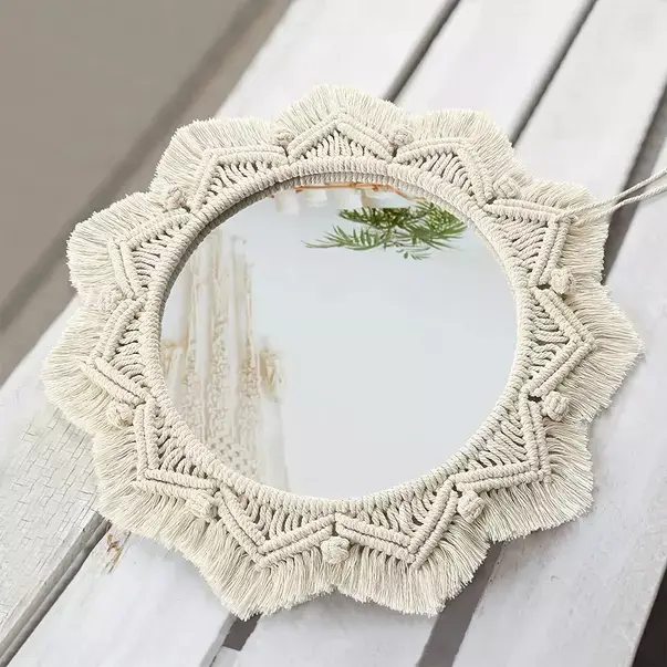 Oglinda rotunda Rea Boho 322047 bej 50 cm [7]