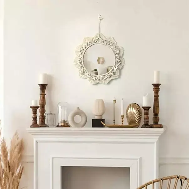 Oglinda rotunda Rea Boho 322047 bej 50 cm [4]