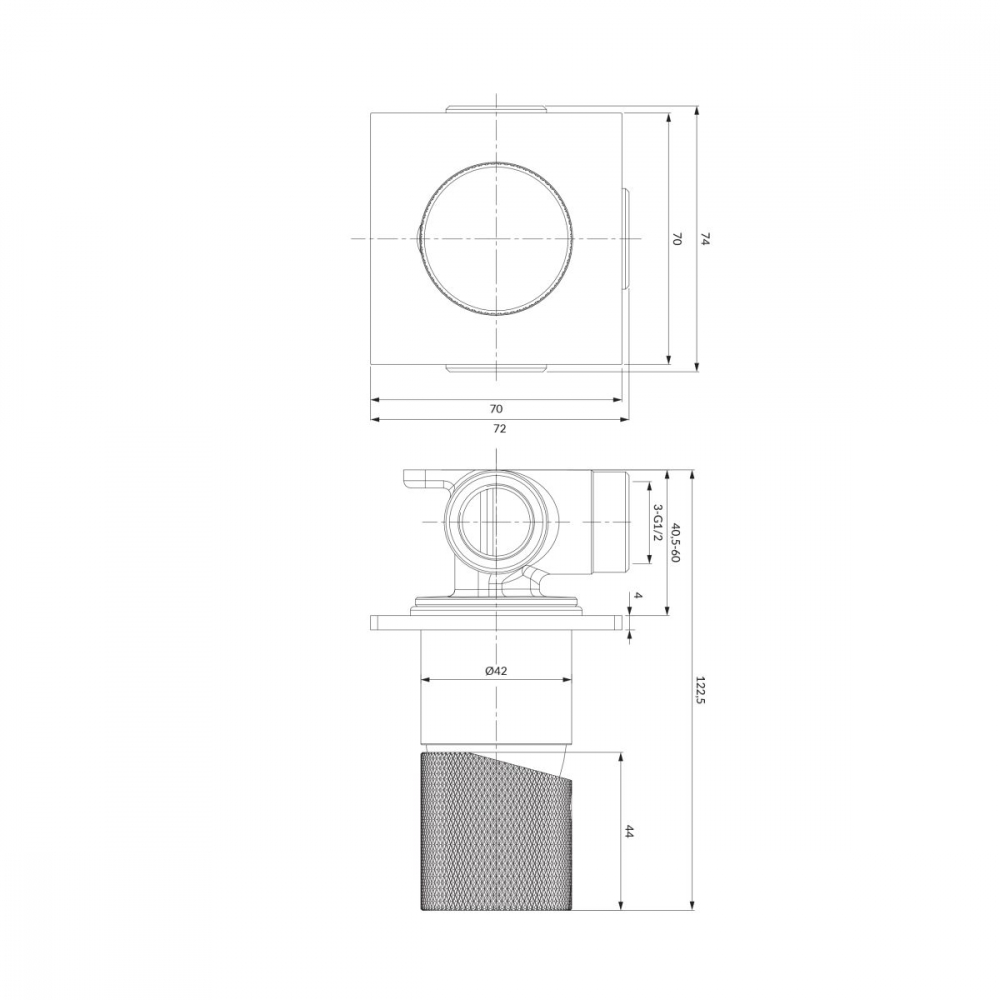 Omnires Contour baterie de duș ascuns cupru CT8045CPB [2]