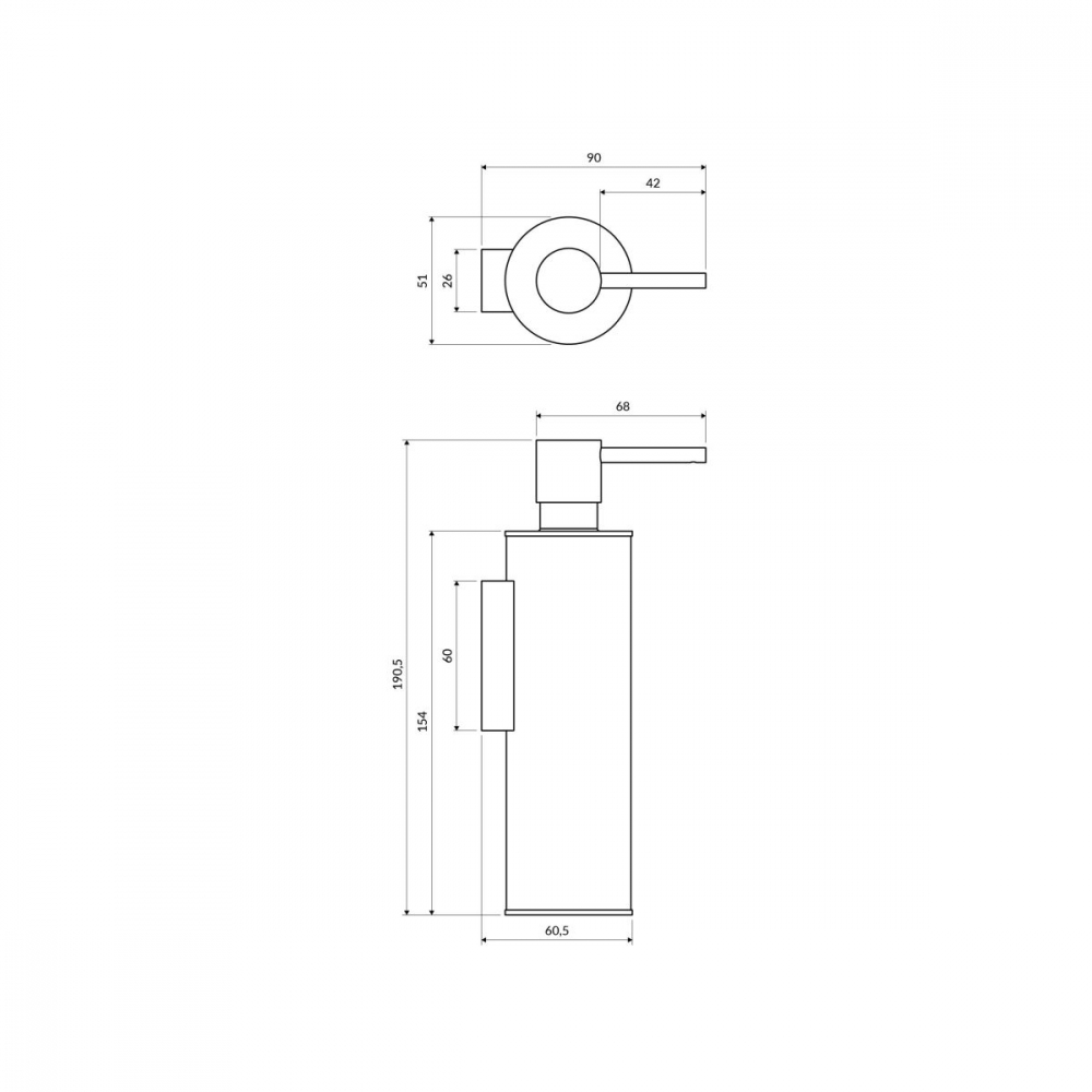 Omnires Modern Project dozator săpun 150 ml || MP60721CPB [2]