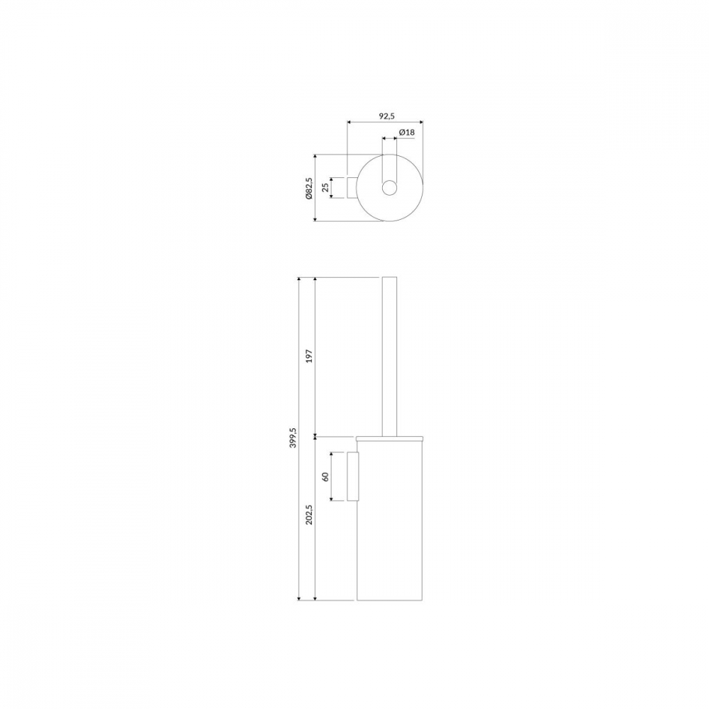 Omnires Modern Project perie de toaletă înșurubat alb MP60621WM [2]