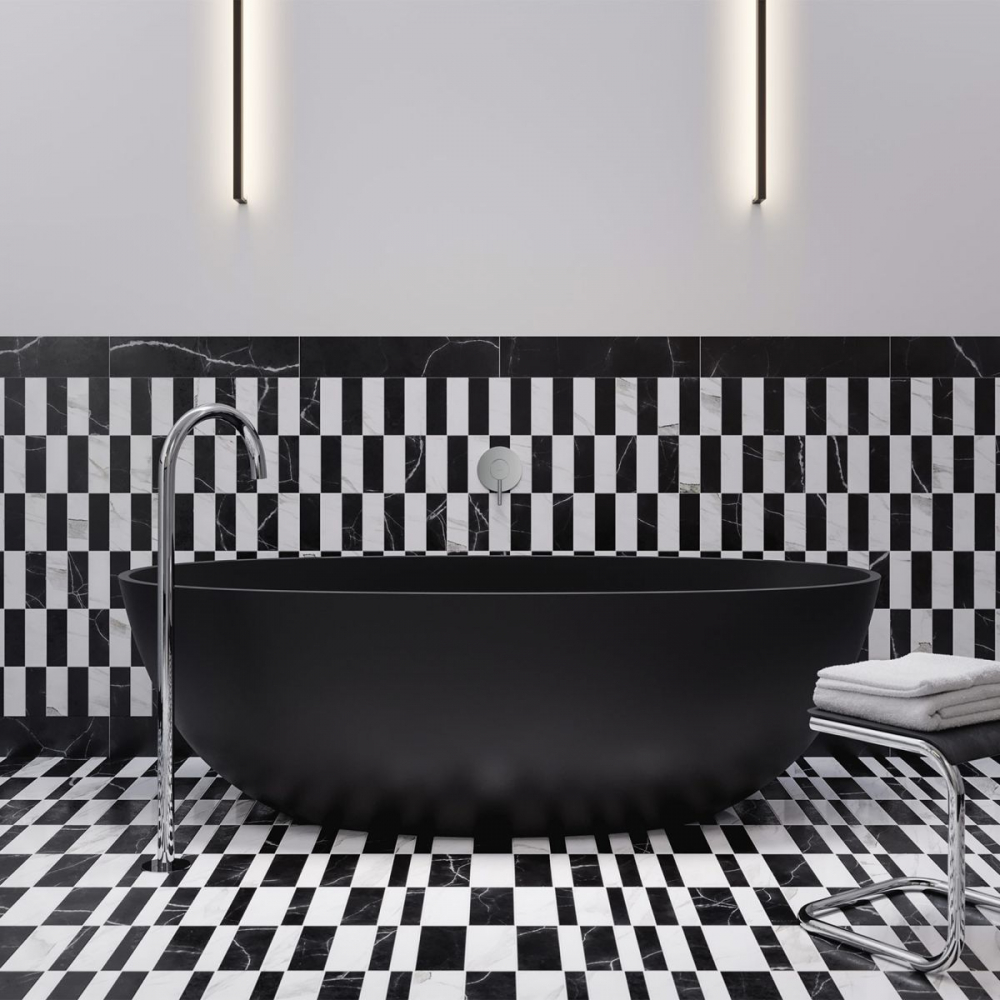 Omnires Shell M+ cadă freestanding 148x75 cm ovală negru SHELL148WWBLV [5]
