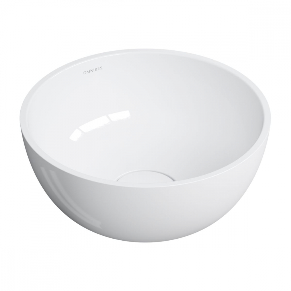 Omnires Shell M+ lavoar 35x35 cm rotund sub blat alb SHELL350UNBP [1]