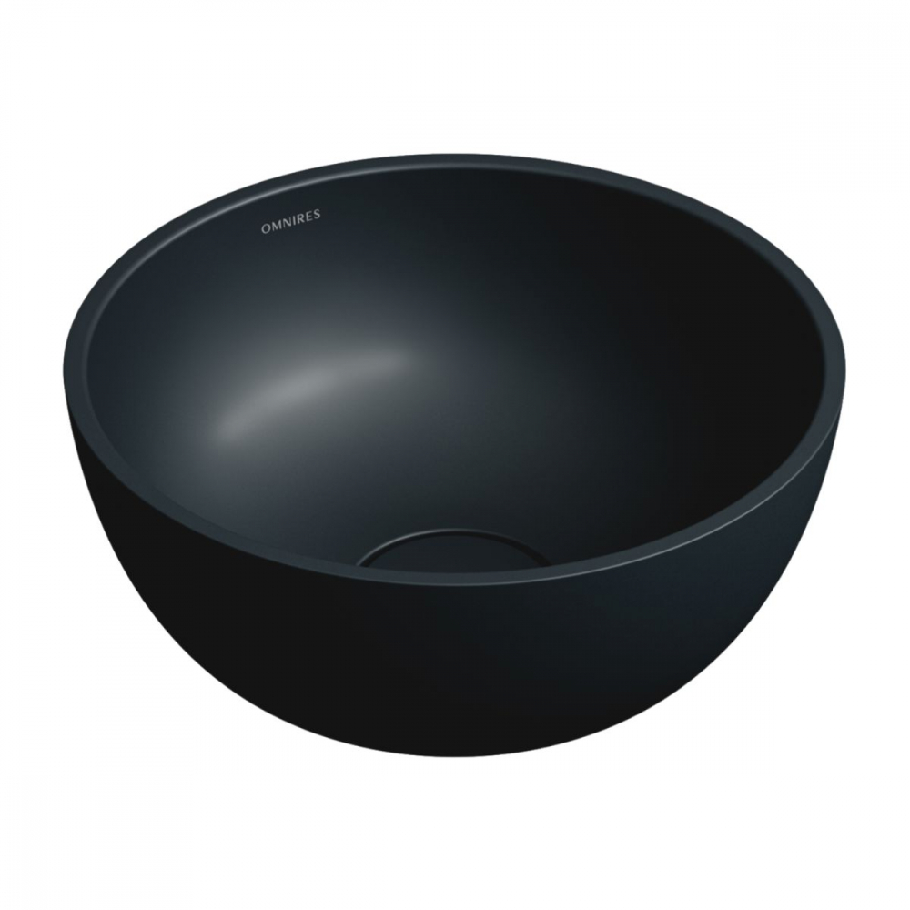 Omnires Shell M+ lavoar 35x35 cm rotund sub blat negru SHELL350UNBLV [1]