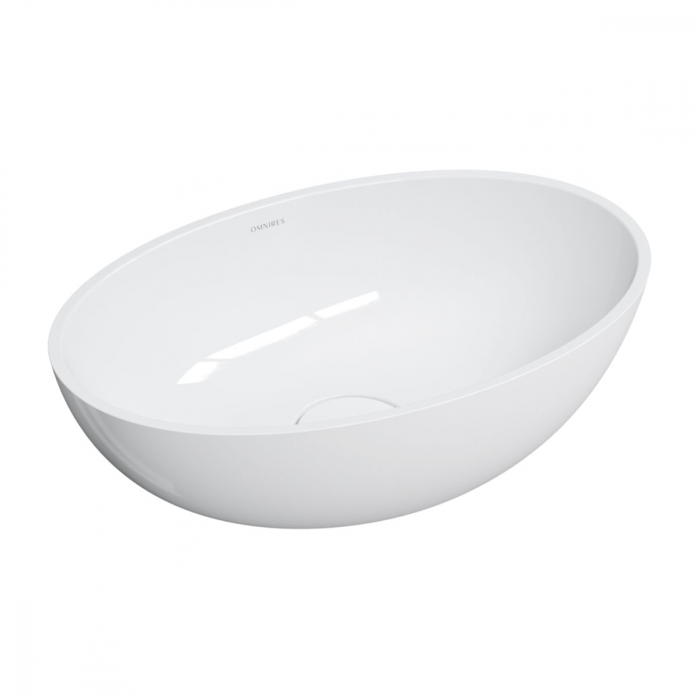 Omnires Shell M+ lavoar 50x32 cm ovale de blat alb SHELL500UNBP [3]