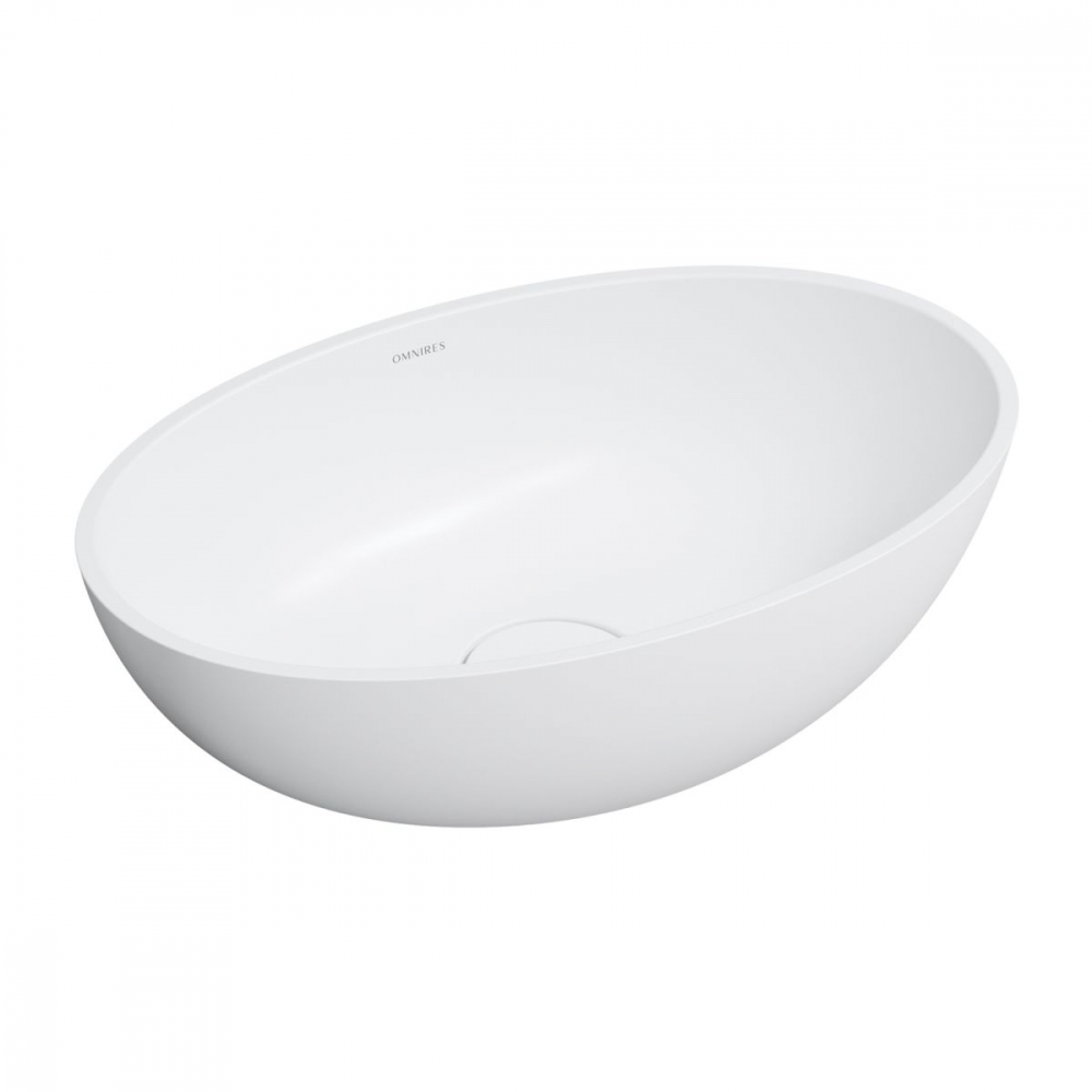 Omnires Shell M+ lavoar 50x32 cm ovale sub blat alb SHELL500UNBM [4]