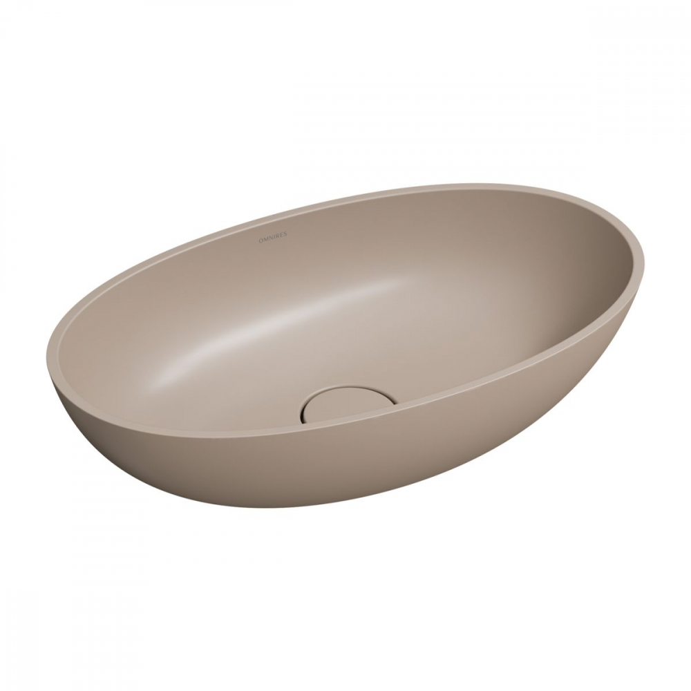 Omnires Shell M+ lavoar 60x35 cm ovale de blat maro/bej SHELLUNDB [1]