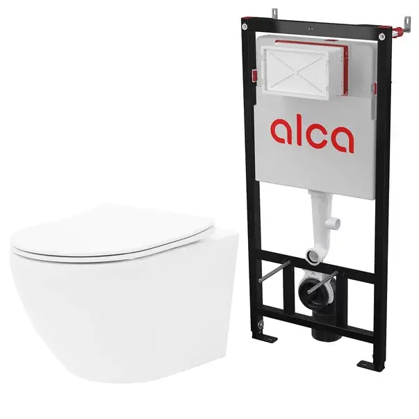 Pachet vas wc Fluminia Minerva cu capac slim softclose si rezervor wc Alcadrain Sadromodul AM101/1120 [1]