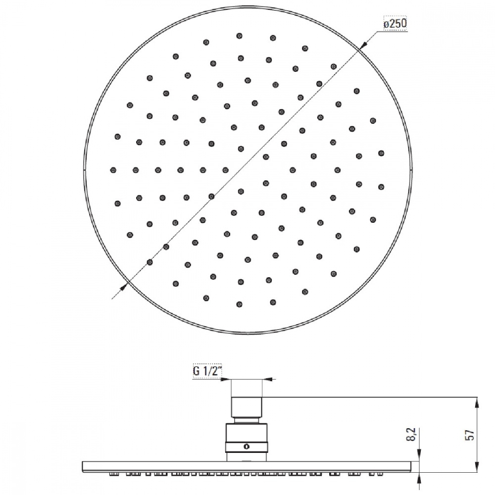 Palarie de dus Deante Cascada 25 cm auriu [2]