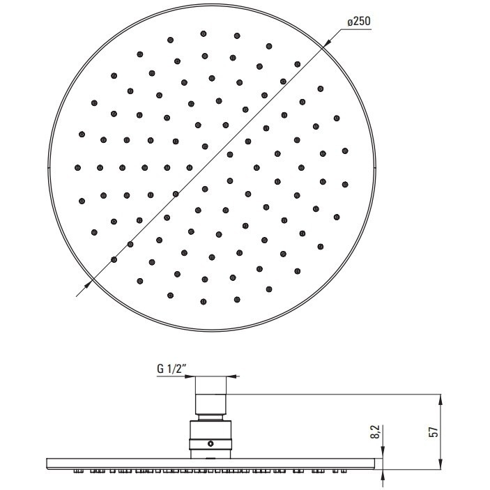 Palarie de dus Deante Cascada auriu 25cm [3]