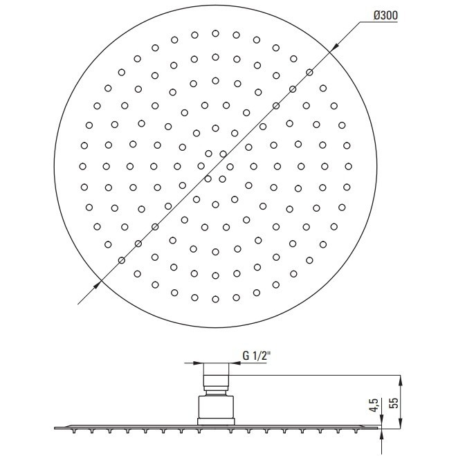 Palarie de dus Deante Floks crom 30cm [5]