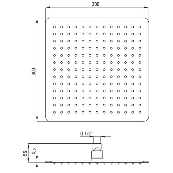 Palarie de dus Deante Floks crom 30x30 cm [2]