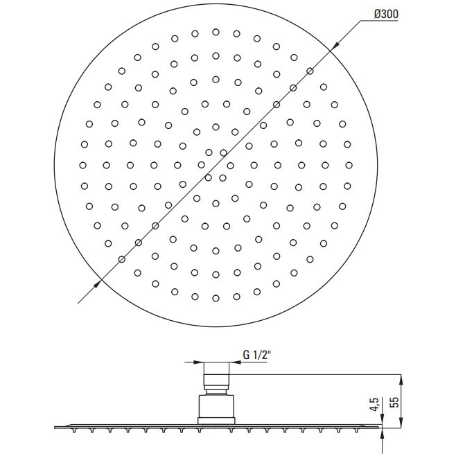 Palarie de dus Deante Floks negru 25cm [3]