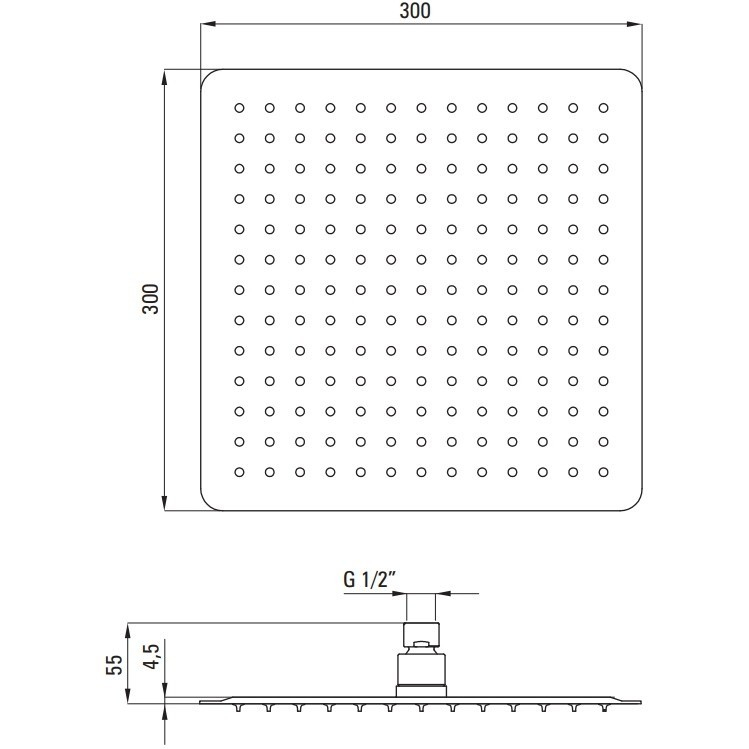 Palarie de dus Deante Floks negru 30x30cm [2]