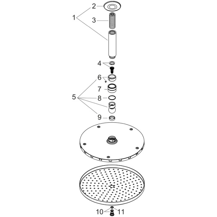 Palarie de dus fix cu brat Hansgrohe, Raindance S, montaj pe tavan, crom [4]