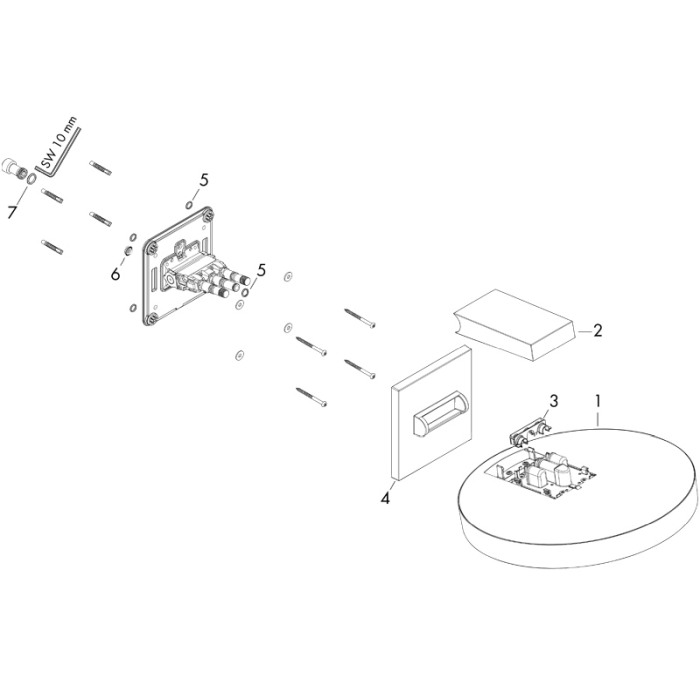 Palarie de dus fix, Hansgrohe, Rainfinity 360, 1 jet, alb mat [4]