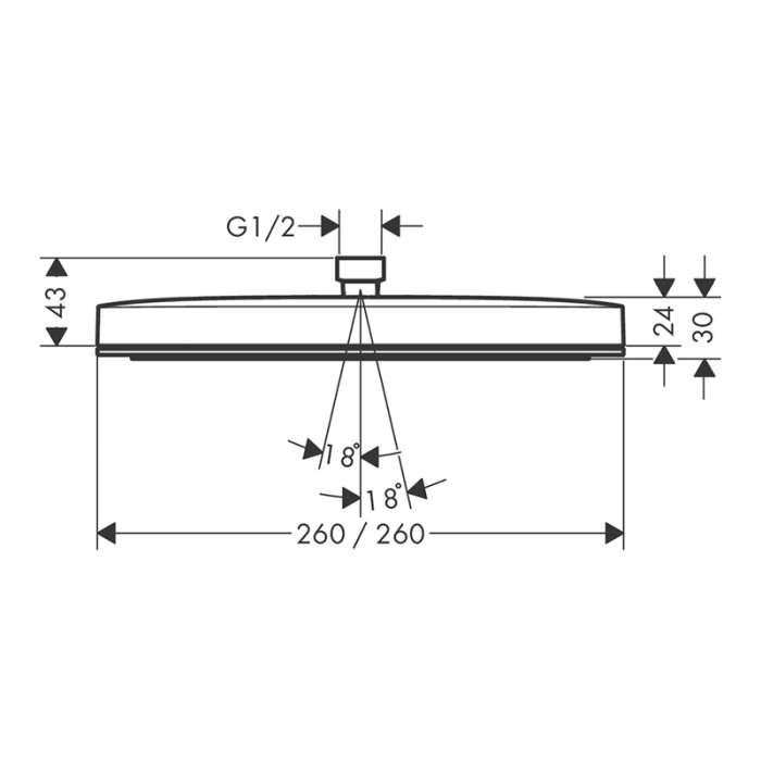 Palarie de dus, Hansgrohe, Pulsify E 260, 1 jet, bronz periat [2]
