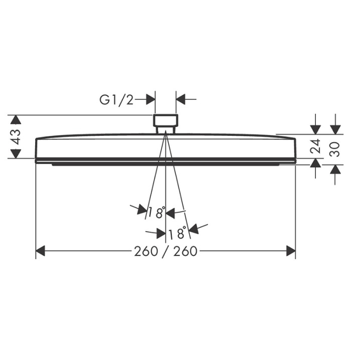 Palarie de dus, Hansgrohe, Pulsify E 260, 1 jet, negru mat [2]