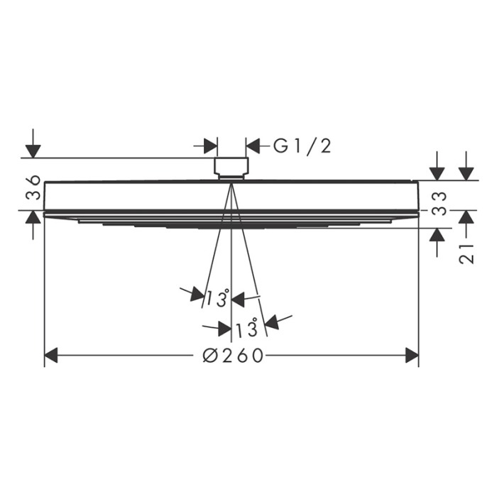 Palarie de dus, Hansgrohe, Pulsify S 260, 1 jet, bronz periat [2]