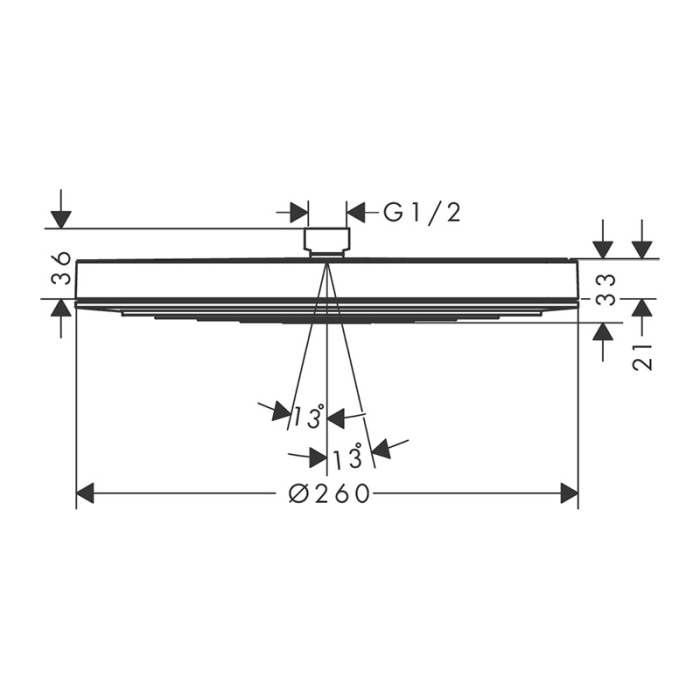 Palarie de dus, Hansgrohe, Pulsify S 260, 1 jet, negru mat [2]