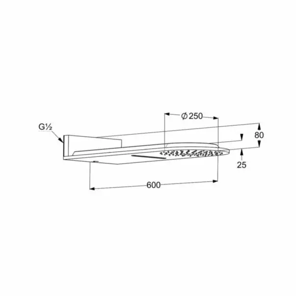 Palarie de dus montare pe perete Kludi A-QA Rain 250 mm 2 jeturi crom [2]