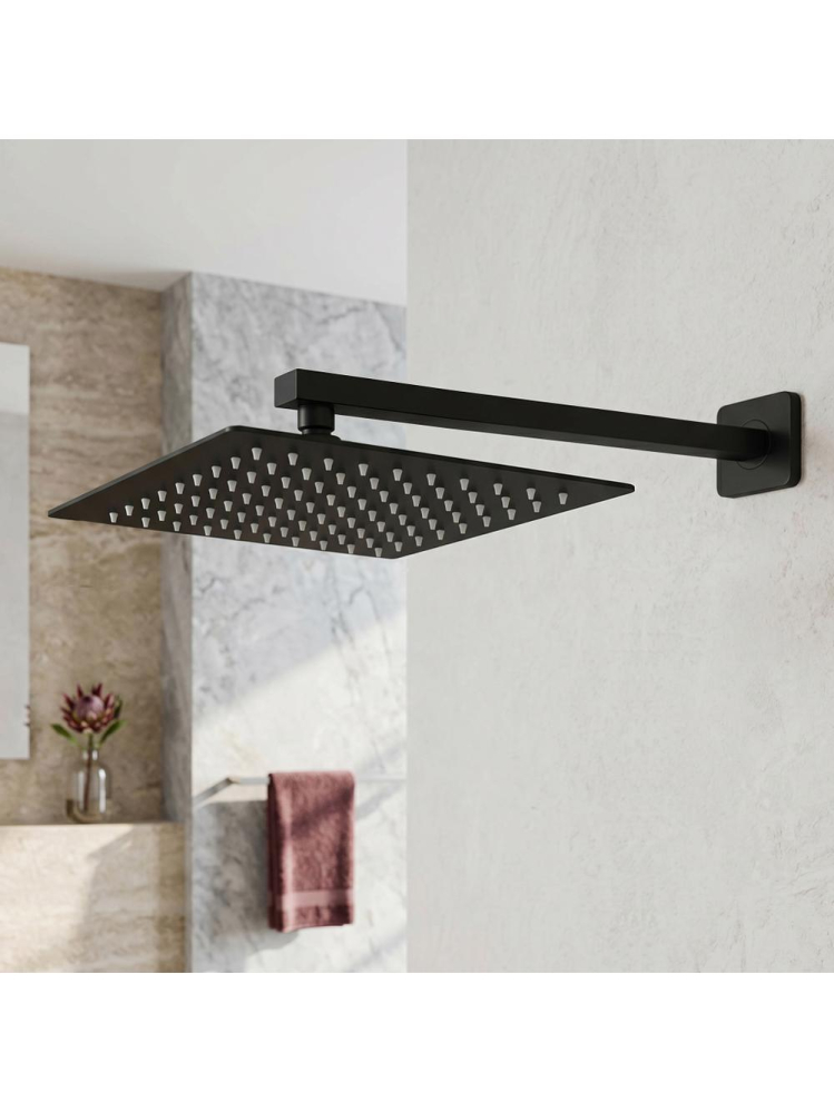 Palarie de dus patrata Rea JS-P015B negru 300x300mm inox [4]