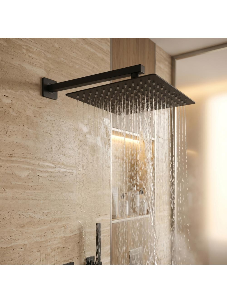 Palarie de dus patrata Rea JS-P015B negru 300x300mm inox [5]