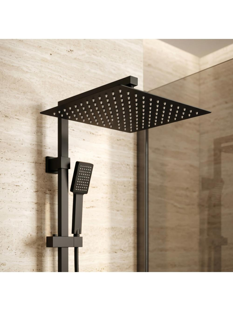Palarie de dus patrata Rea JS-P015B negru 300x300mm inox [6]
