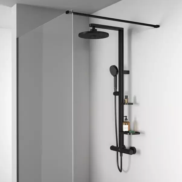 Palarie de dus rotunda din aluminiu Ideal Standard Alu+ negru mat 2 functii [5]
