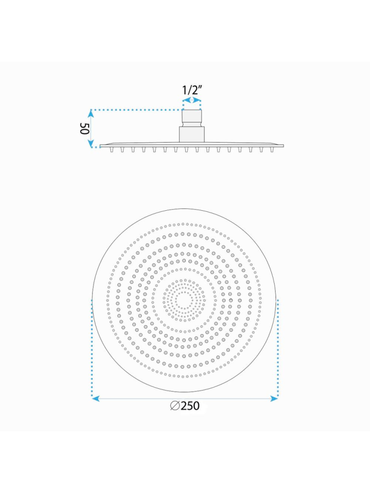 Cap de dus rotund Rea JS-P014 crom 250mm inox sistem Anti-Calc [12]