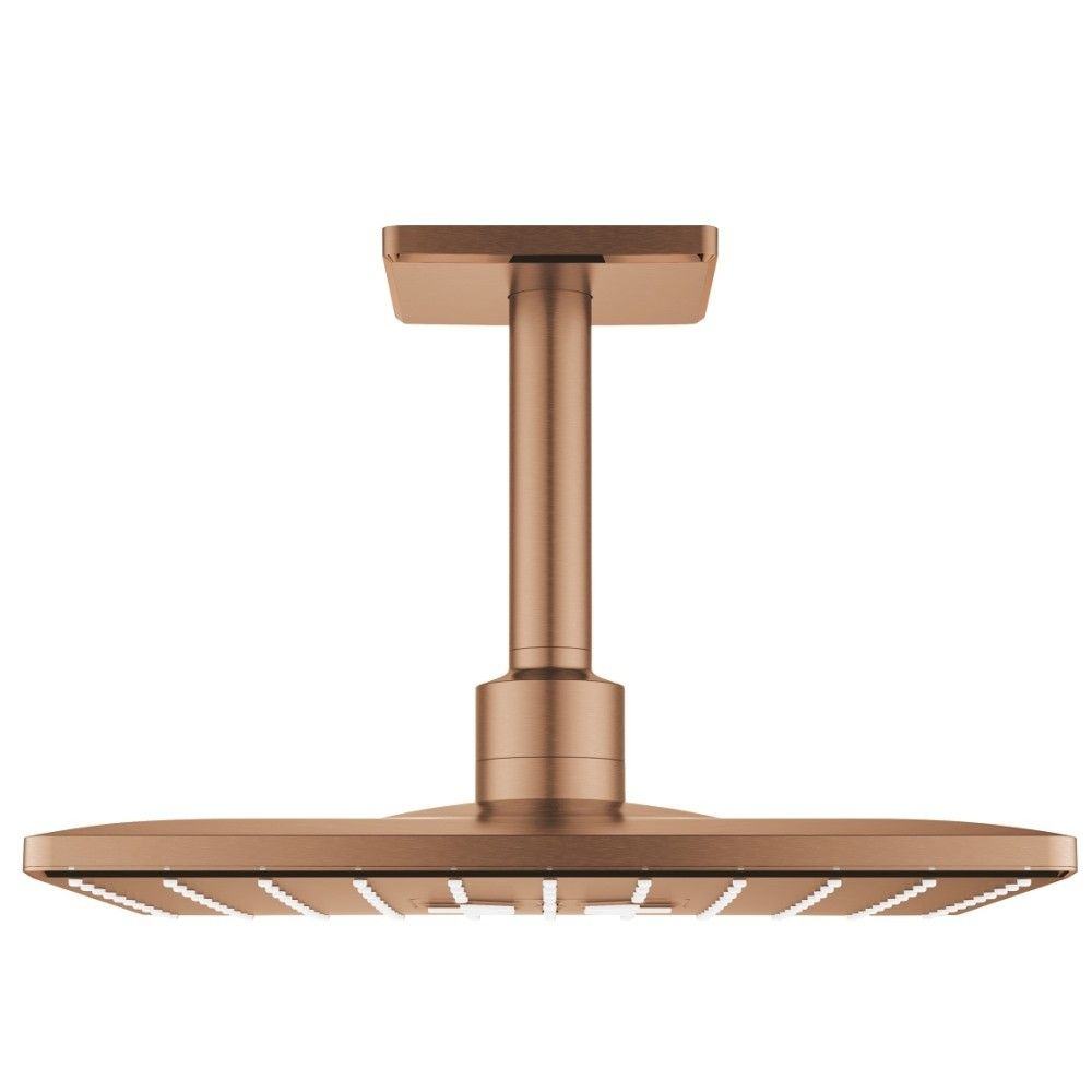 Palarie dus fix Grohe Rainshower 310 SmartActive, 31x31 cm cu brat, montaj pe tavan, cupru mat (brushed warm sunset) [1]