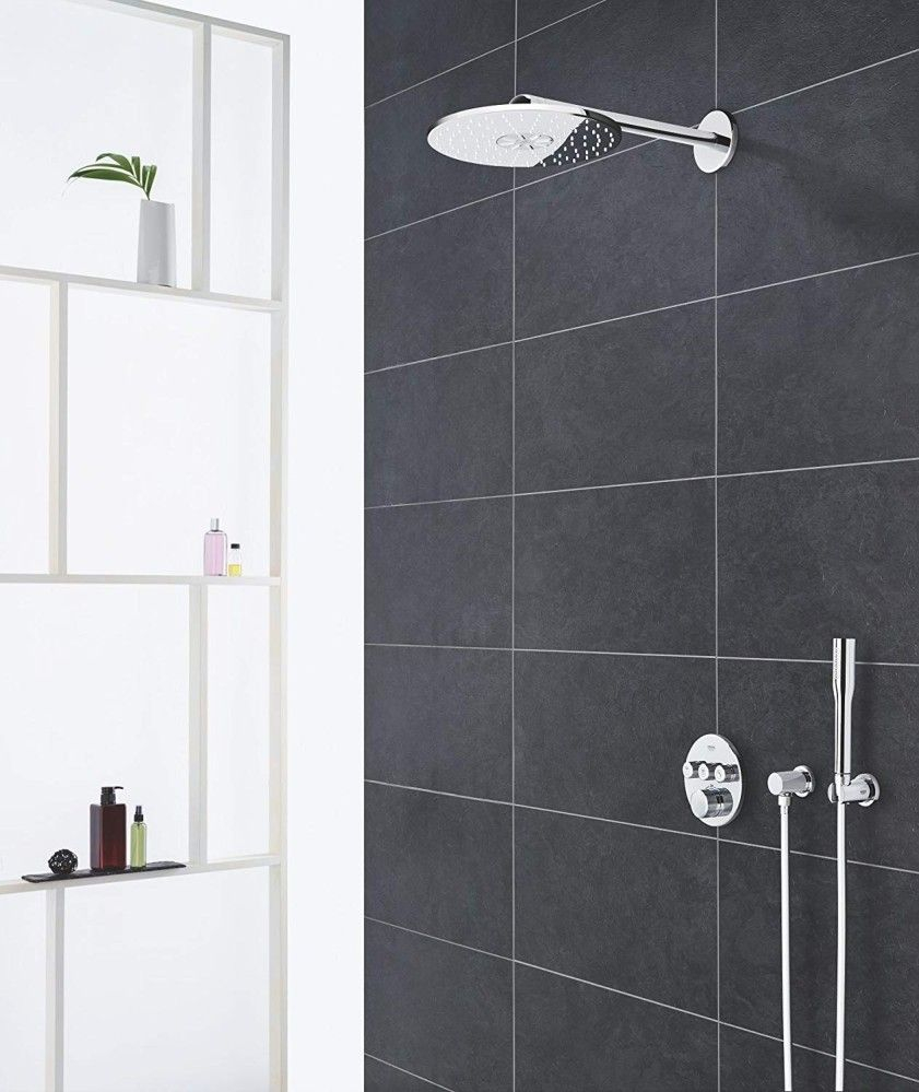 Palarie dus fix Grohe Rainshower 310 SmartActive, Ø31 cm cu brat, montaj pe perete, crom [7]