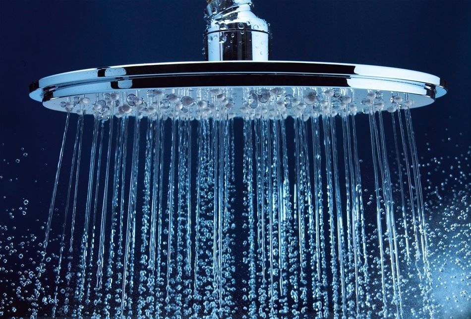 Palarie dus fix Grohe Rainshower Cosmopolitan, Ø31 cm cu brat, limitator, montaj pe tavan, crom [2]