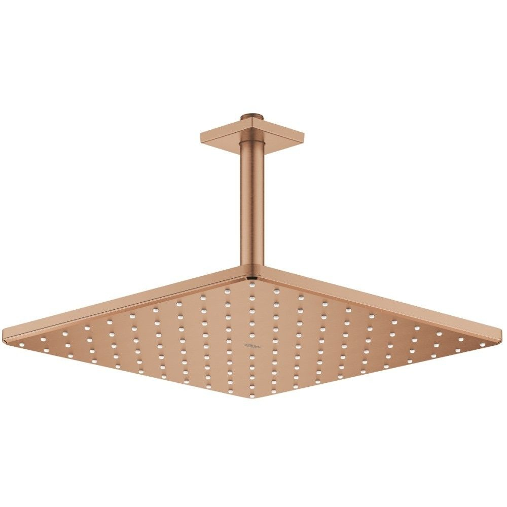 Palarie dus fix Grohe Rainshower Mono 310, 31x31 cm cu brat, montaj pe tavan, cupru mat (brushed warm sunset) [2]