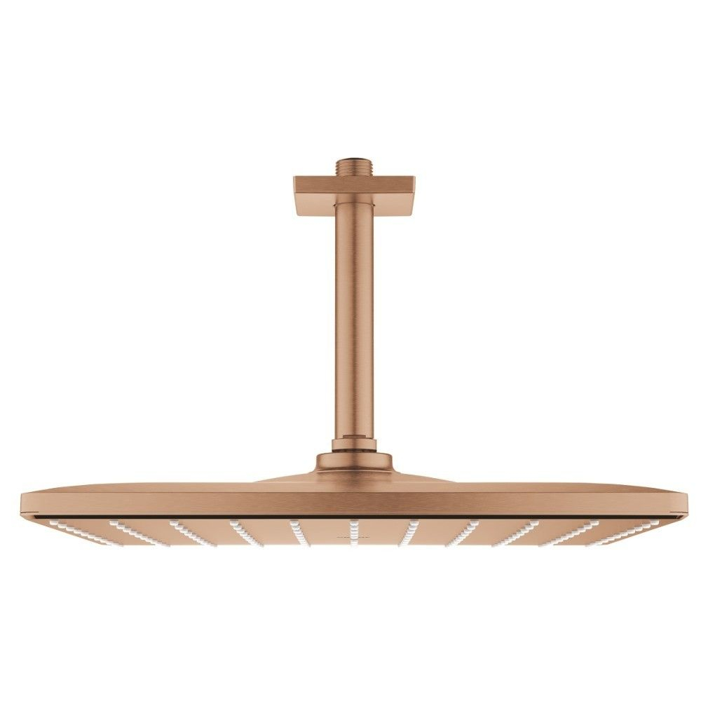 Palarie dus fix Grohe Rainshower Mono 310, 31x31 cm cu brat, montaj pe tavan, cupru mat (brushed warm sunset) [1]