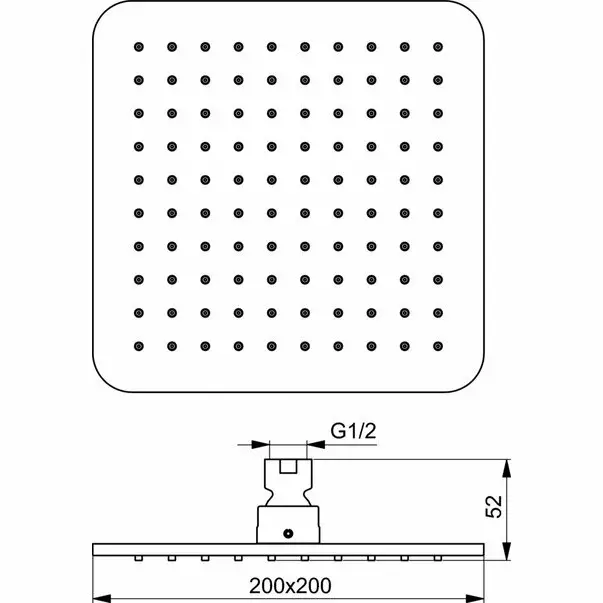 Palarie dus Ideal Standard IdealRain Cube M1 patrata 200x200 mm [2]