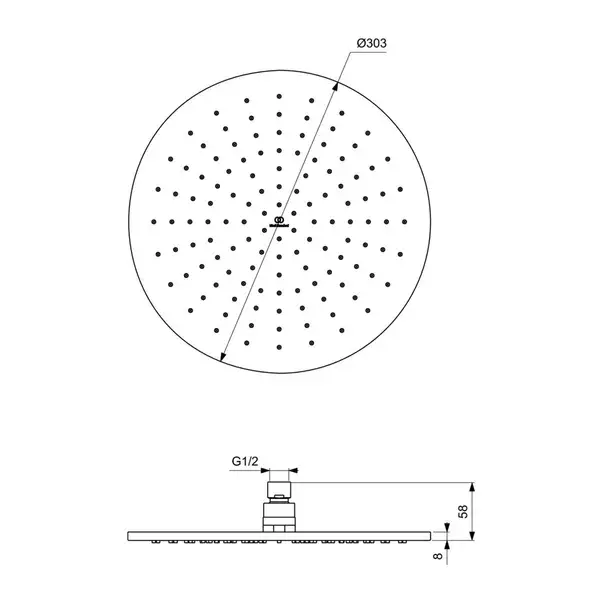 Palarie dus Ideal Standard IdealRain negru mat 300 mm [2]