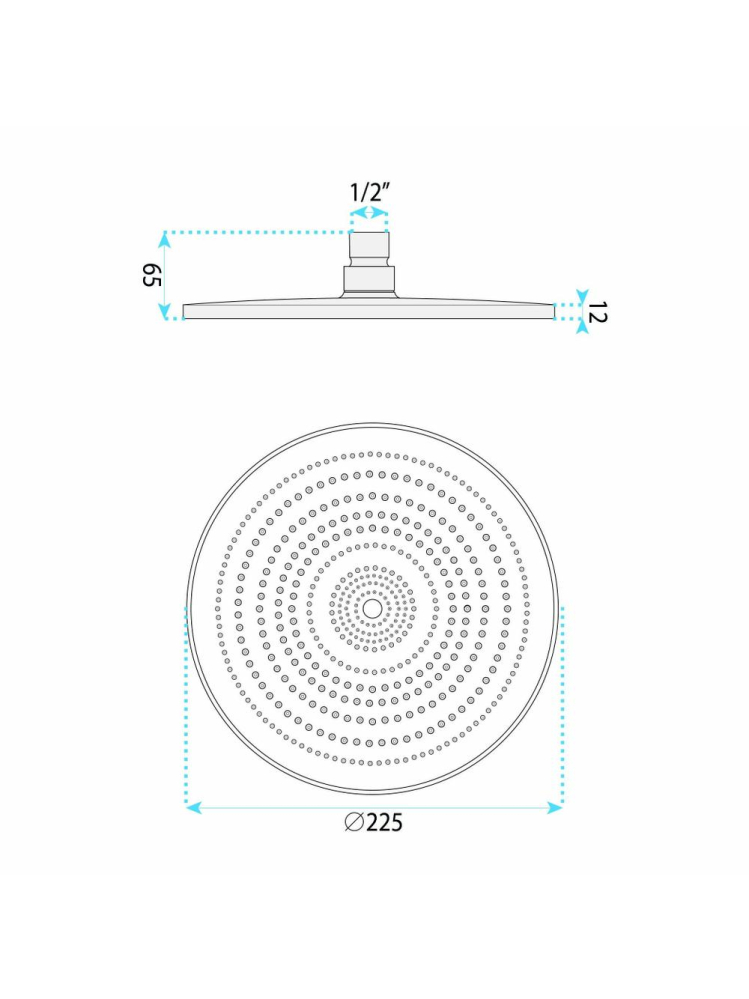 Cap de dus rotund REA JS-021 auriu 225mm ABS sistem Anti-Calc [10]