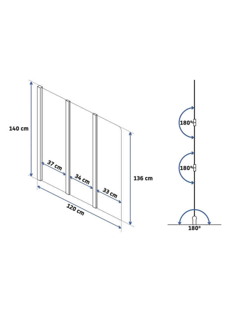 Panou pentru cada pliabil Rea Agat-3 120 cupru periat [5]