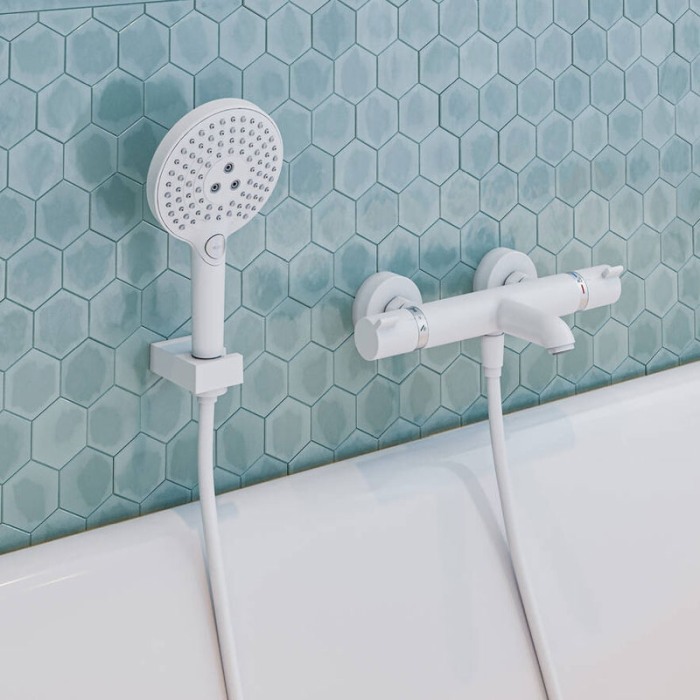 Para de dus, Hansgrohe, Raindance Select S 120, 3 jeturi, alb mat [5]