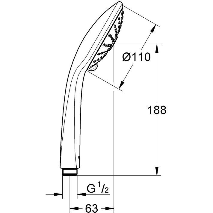 Para dus Grohe Euphoria 110 Massage cu 3 tipuri de jet [3]