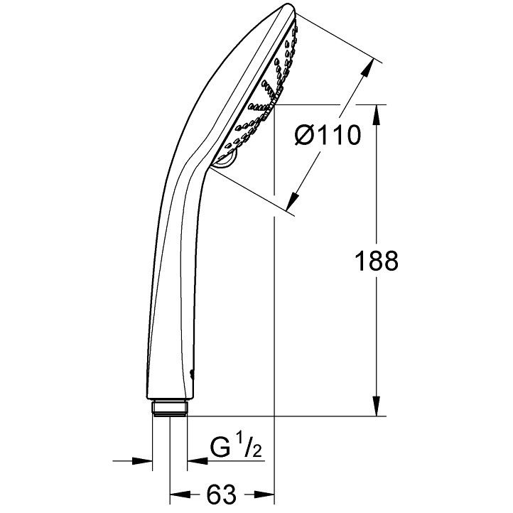 Para dus Grohe Euphoria 110 Massage cu 3 tipuri de jet, tehnologie EcoJoy [3]
