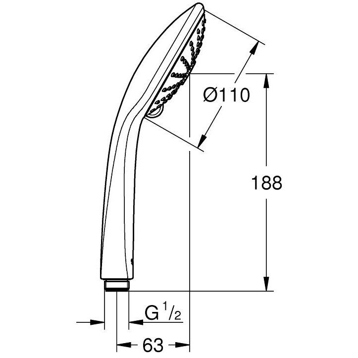 Para dus Grohe Euphoria 110 Massage fara limitator, crom [3]